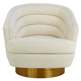 Candelabra Home Canyon Velvet Swivel Chair - Cream Furniture TOV-S6403