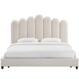 Candelabra Home Celine Velvet Bed - Cream Furniture