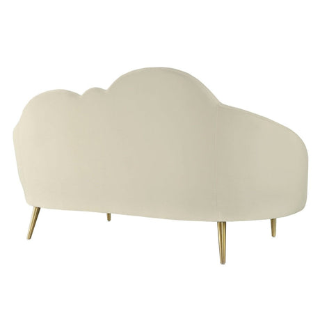 Candelabra Home Cloud Velvet Settee - Cream Furniture TOV-L6161 00806810356944