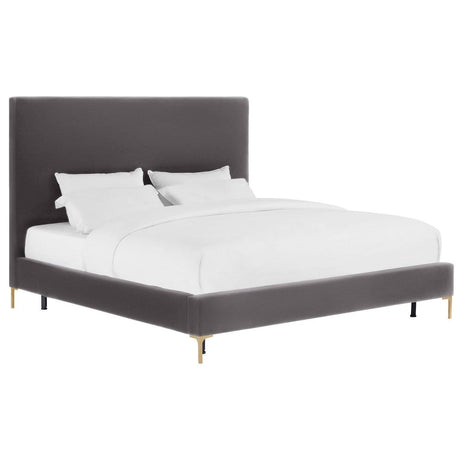 Candelabra Home Delilah Velvet Bed - Grey Furniture