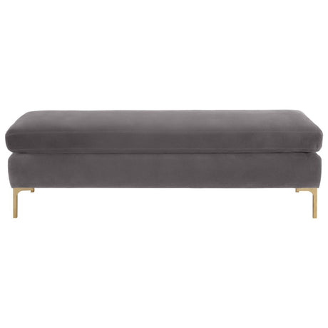 Candelabra Home Delilah Velvet Bench - Grey Furniture TOV-O6269 00806810358801