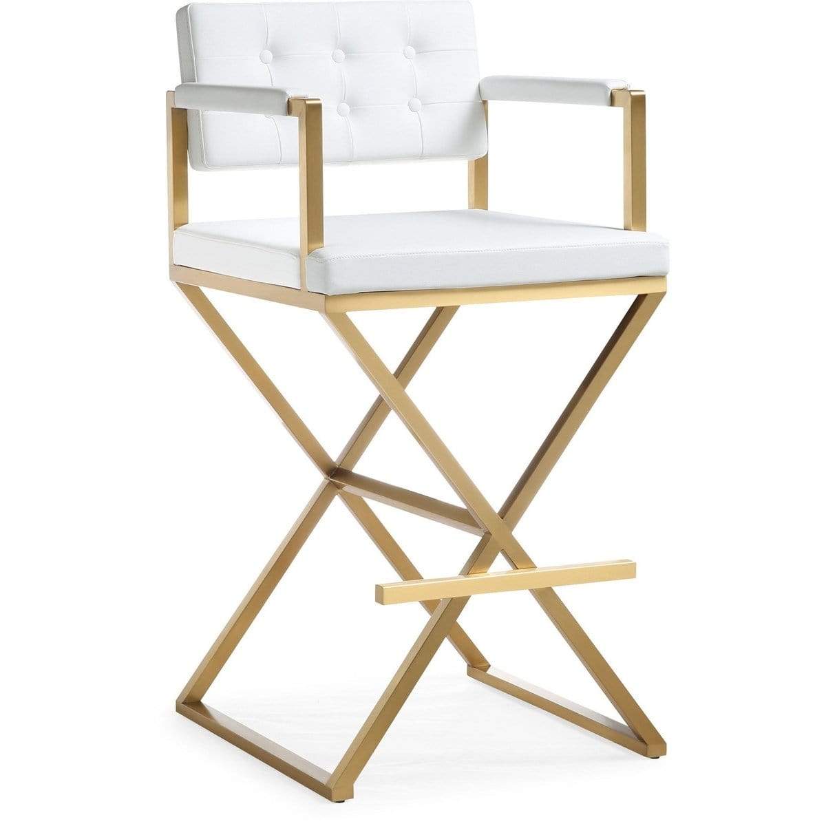 Jason Bar Counter Stool Meadow Blu   Candelabra Home Director White Gold Steel Bar Counter Stool Furniture 13930670981171 