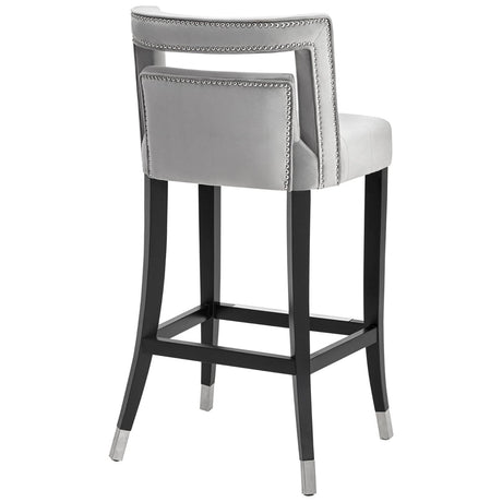 Candelabra Home Hart Velvet Bar and Counter Stool - Grey Furniture
