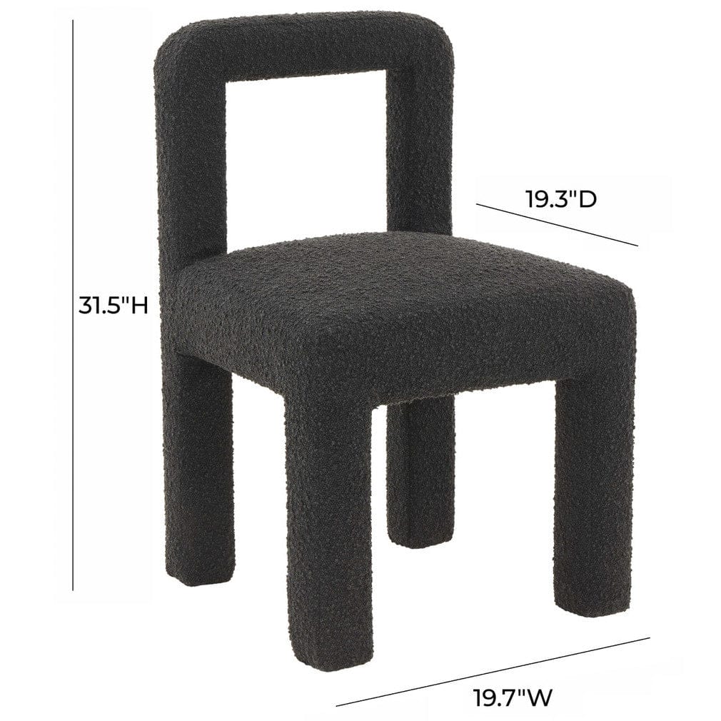 Candelabra Home Hazel Black Boucle Dining Chair Furniture TOV-D68474