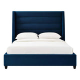 Candelabra Home Koah Velvet Bed - Navy Furniture TOV-B6326