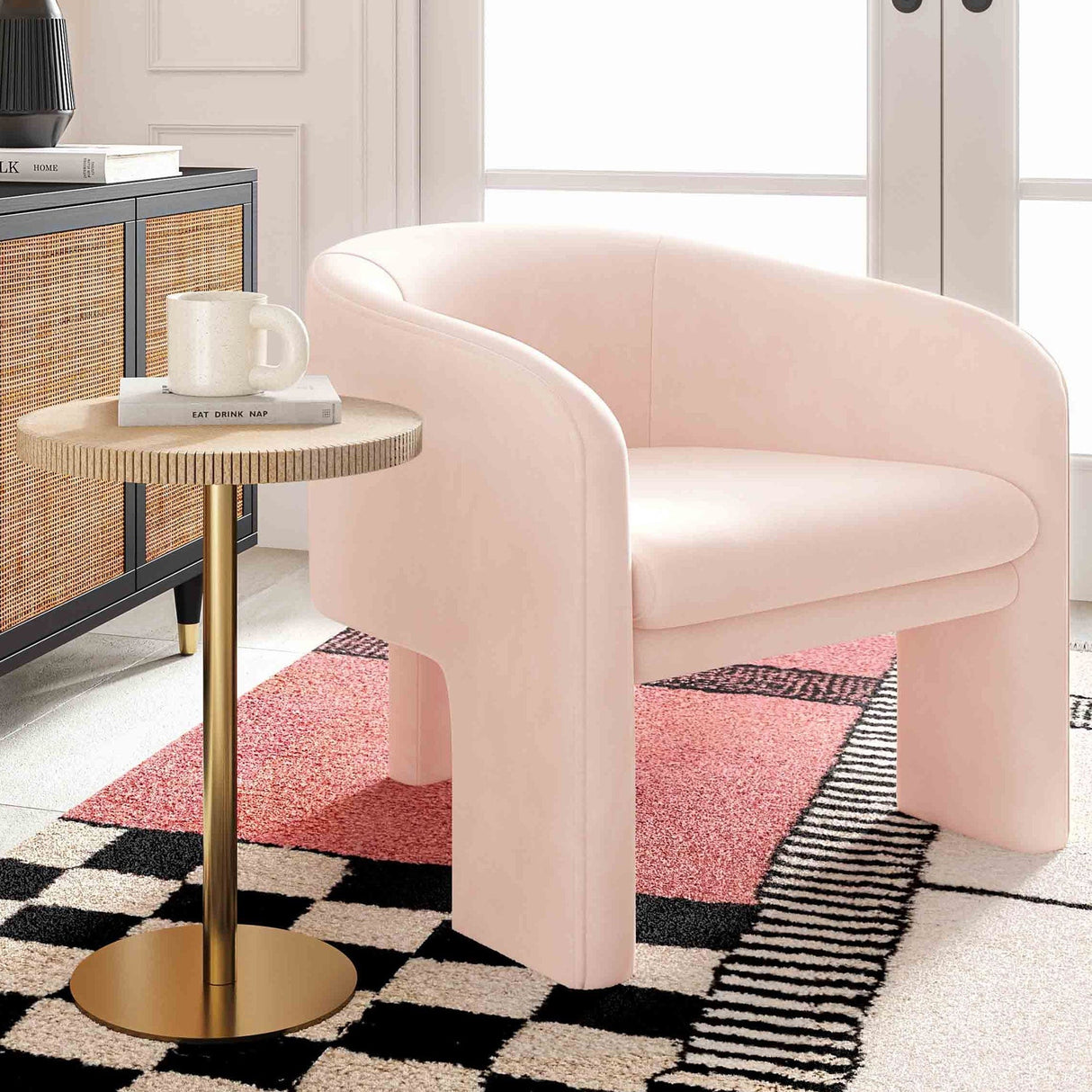 Candelabra Home Marla Velvet Accent Chair Furniture