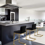 Candelabra Home Parma Black Gold Steel Counter Stool - Set of 2 Furniture TOV-K3665 00806810353943