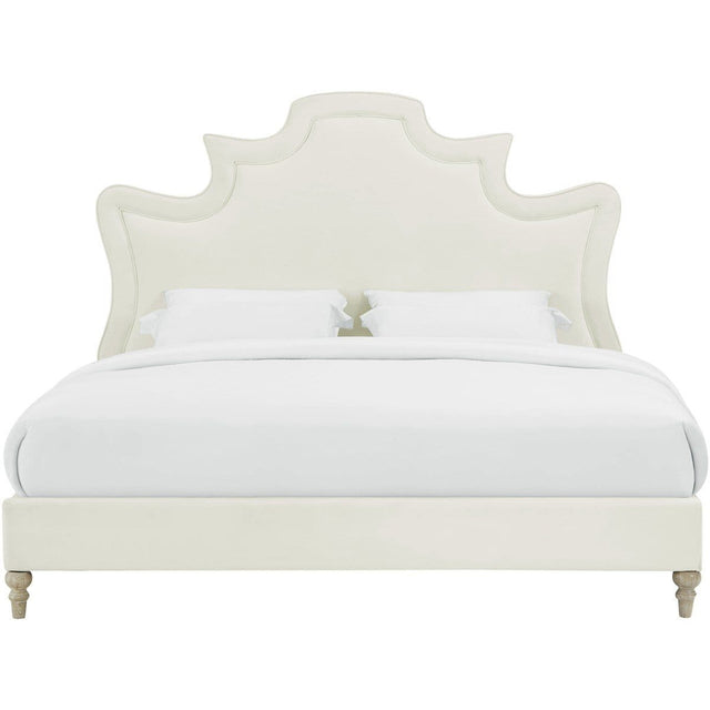 Candelabra Home Serenity Velvet Bed - Cream Furniture TOV-B105