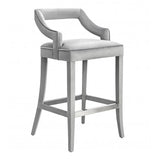 Candelabra Home Tiffany Velvet Bar and Counter Stool - Grey Furniture TOV-BS20 00806810354766