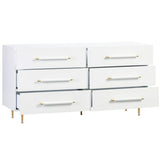 Candelabra Home Trident Black 6 Drawer Dresser - White Furniture TOV-B44095