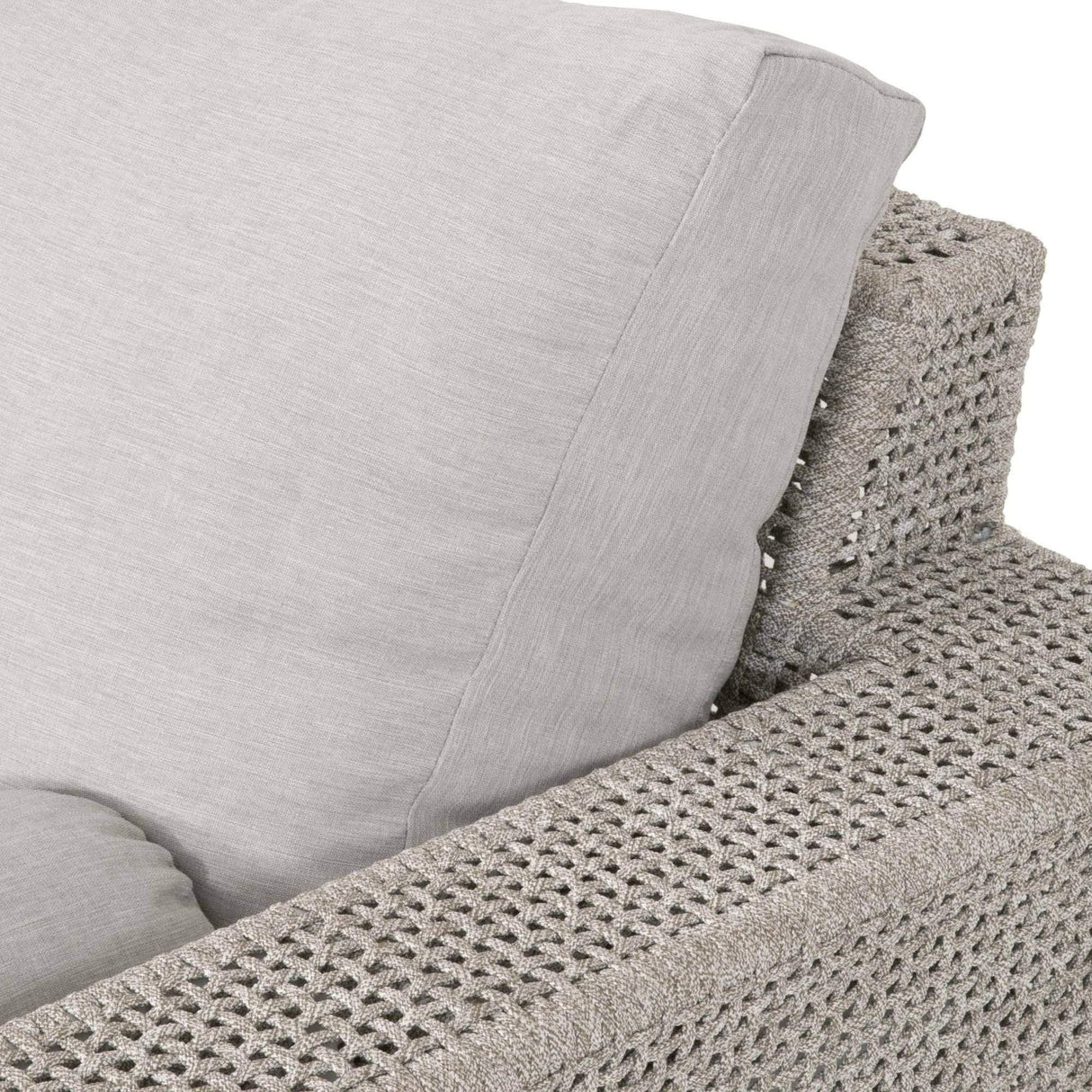 Candelabra Home Tropez Outdoor 90" Sofa - Taupe & White Furniture orient-express-6843.WTA/PUM/GT