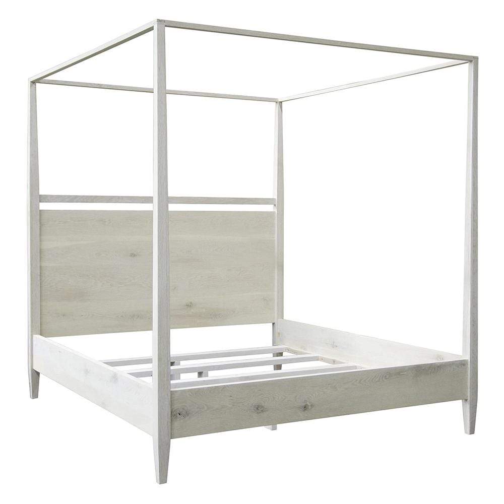 CFC Reclaimed Washed Oak Modern 4-Poster Bed Furniture