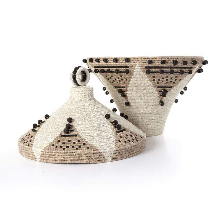 Charlie Sprout Festival Urn - Cream/Flax + Black Pillow & Decor charlie-sprout-HS20-1