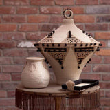 Charlie Sprout Festival Urn - Cream/Flax + Black Pillow & Decor charlie-sprout-HS20-1