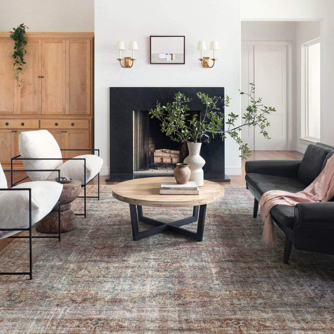 Chris Loves Julia x Loloi Jules Rug Lagoon/Brick Meadow Blu