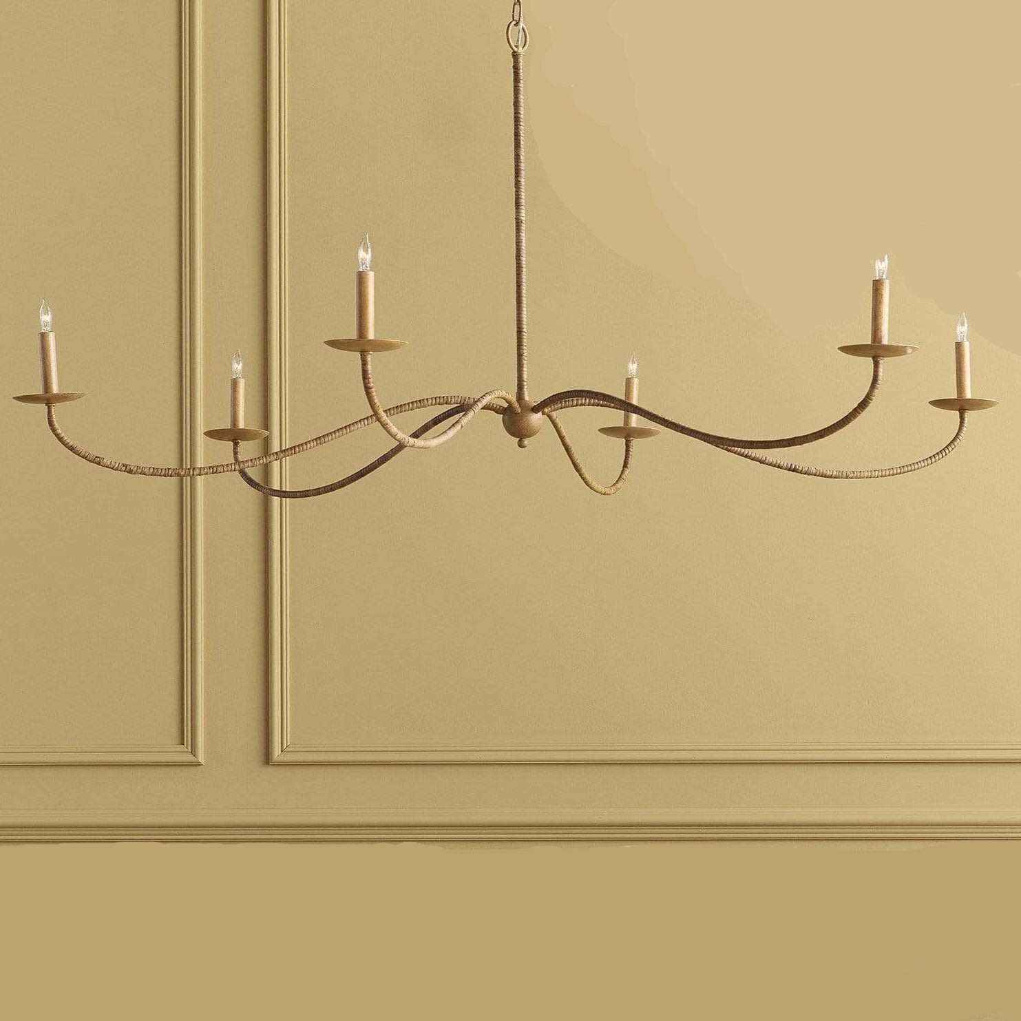 Saxon Rattan Chandelier Meadow Blu