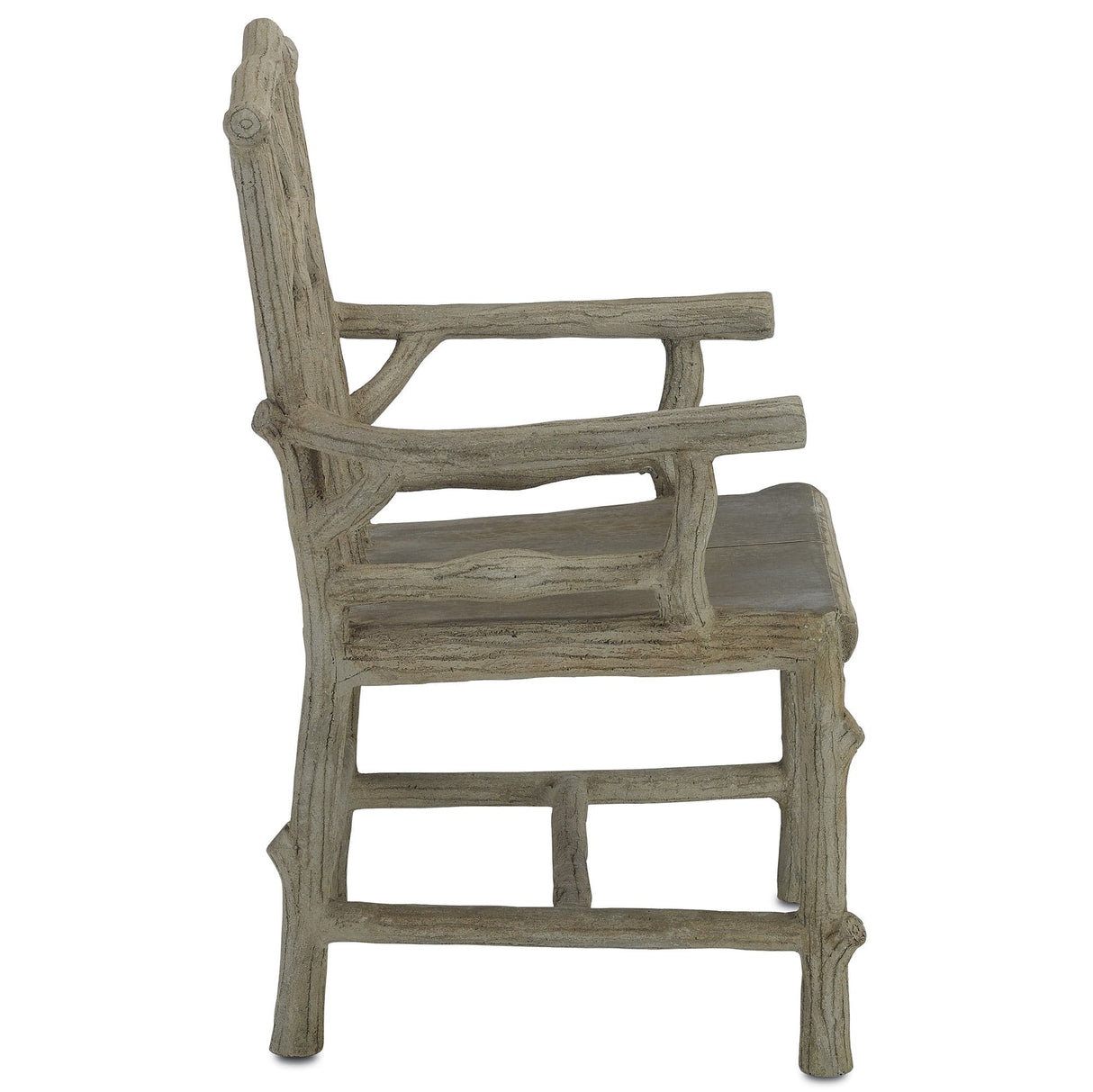 Currey & Company Woodland Faux Bois Arm Chair Furniture currey-co-2706