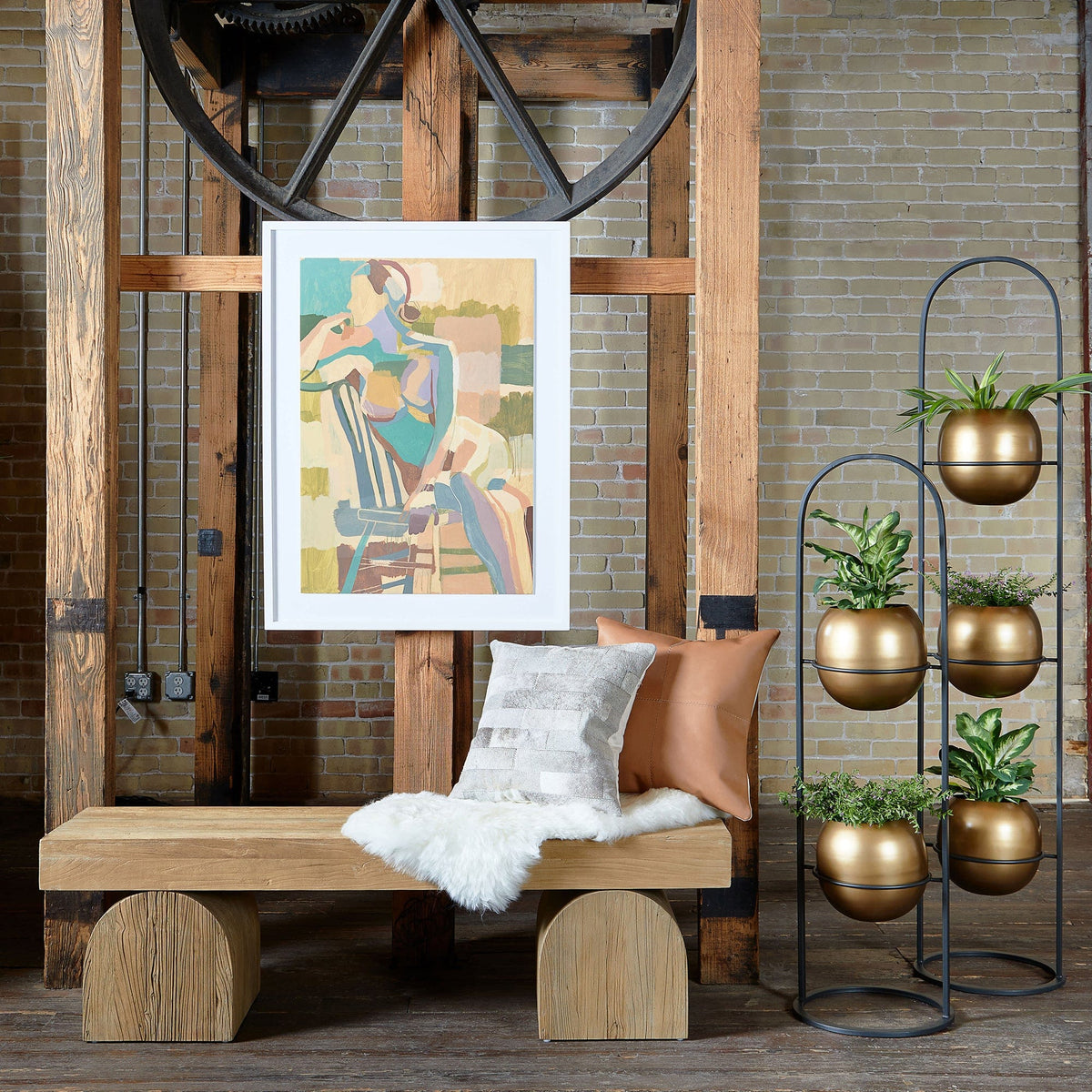 Four Hands Keane Bench Meadow Blu