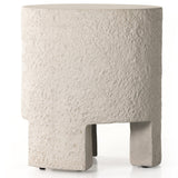 Four Hands Kember Outdoor End Table-Blanc White Furniture four-hands-231868-001