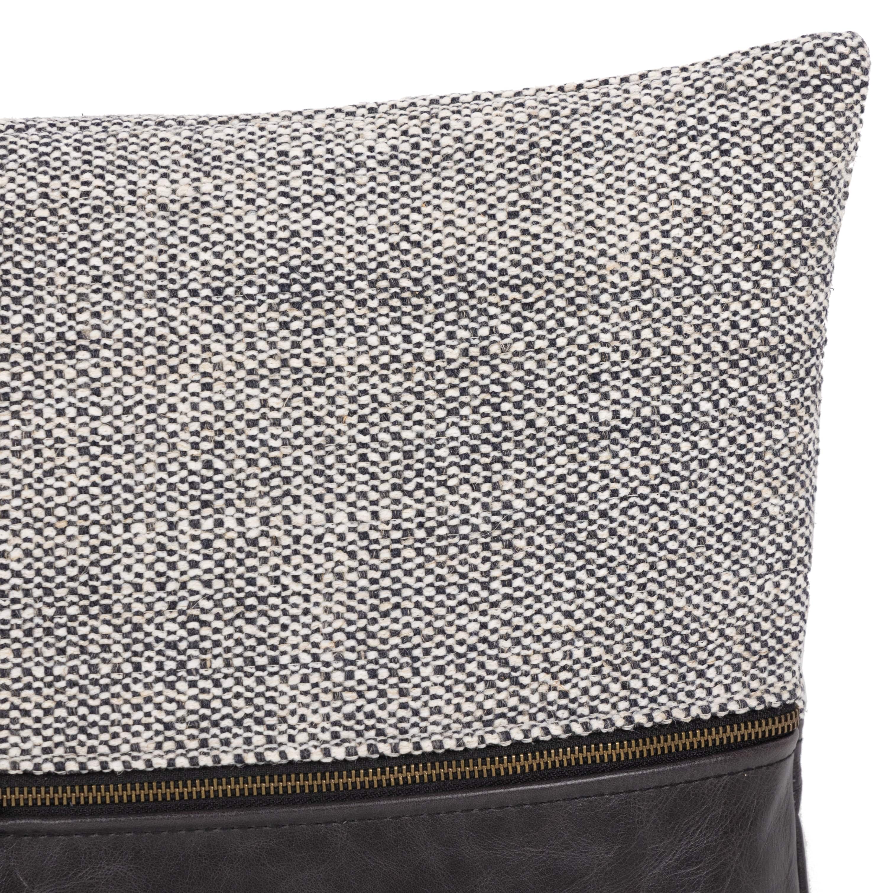 Leather and linen pillow deals