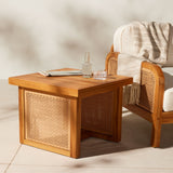 Four Hands Merit Outdoor End Table-Natural Teak Furniture four-hands-229413-001
