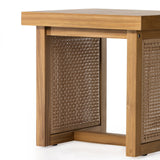 Four Hands Merit Outdoor End Table-Natural Teak Furniture four-hands-229413-001