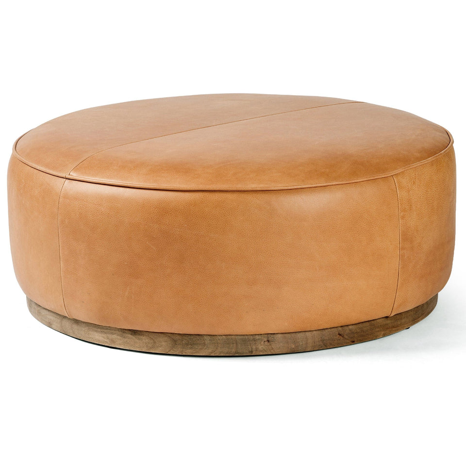 Four Hands Sinclair Large Round Ottoman – Meadow Blu