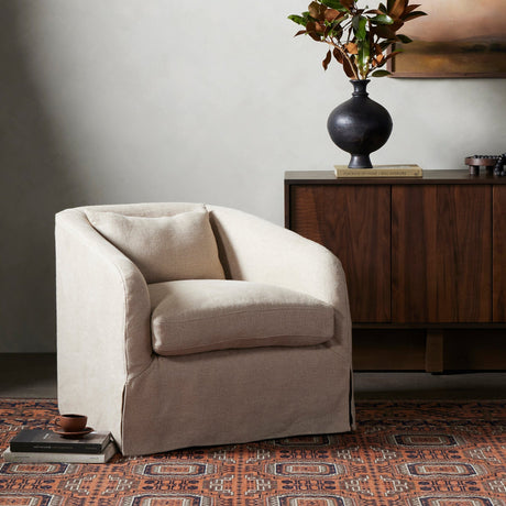 Four Hands Topanga Slipcover Swivel Chair Furniture