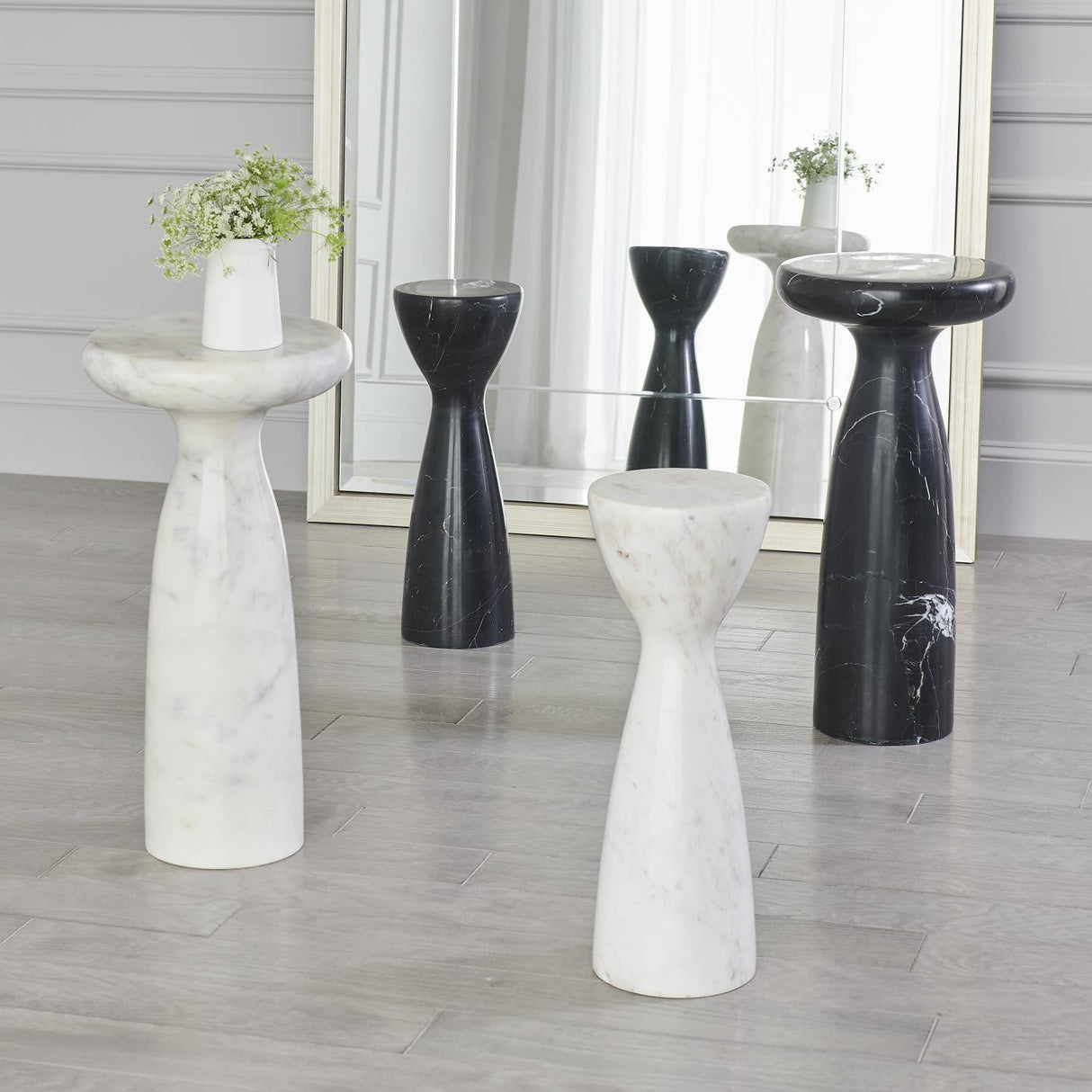 Global Views Marble Tower Table Furniture