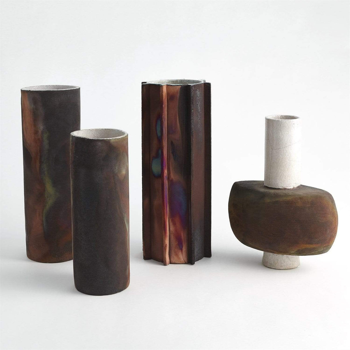 Global Views Rust Cylinder Raku Vase Decor global-views-7.10426