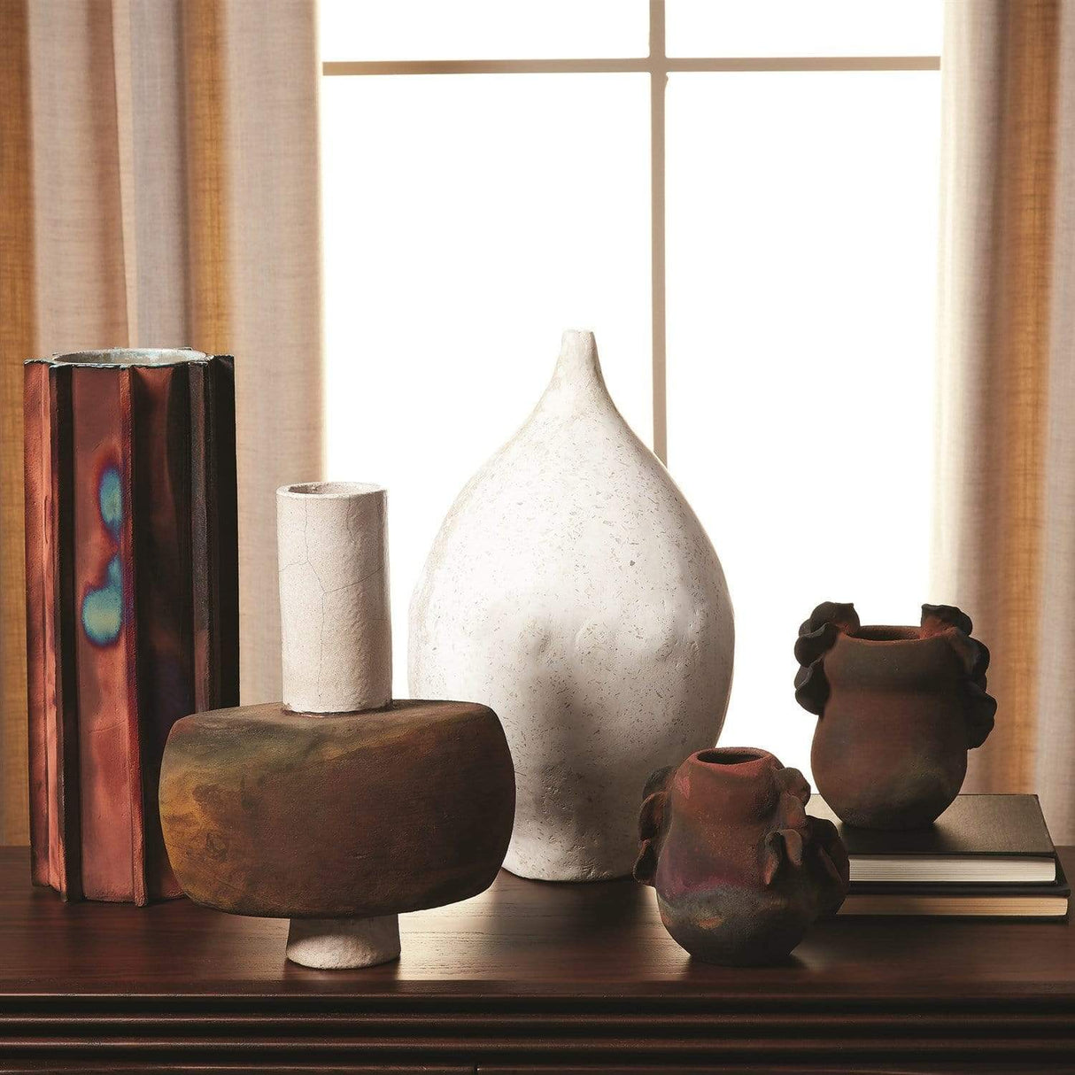 Global Views Rust Cylinder Raku Vase Decor Studio-7.91332