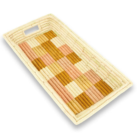 Handwoven Baskets by BLU 20" Hazy Grains Town Square Tray Wall across-africa-RT.10024