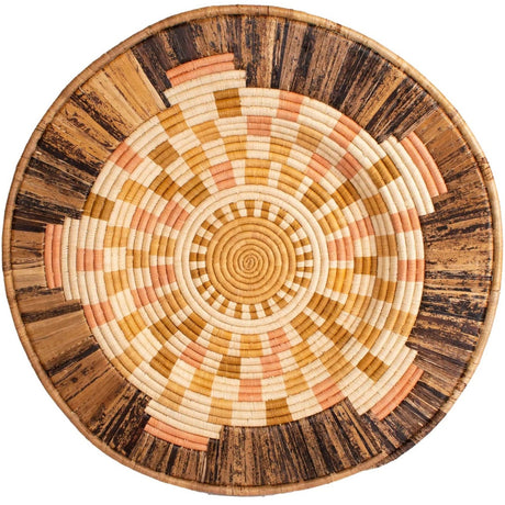 Handwoven Baskets by BLU 32" Peach Bark Town Square Wall Plate Wall across-africa-PW.20164