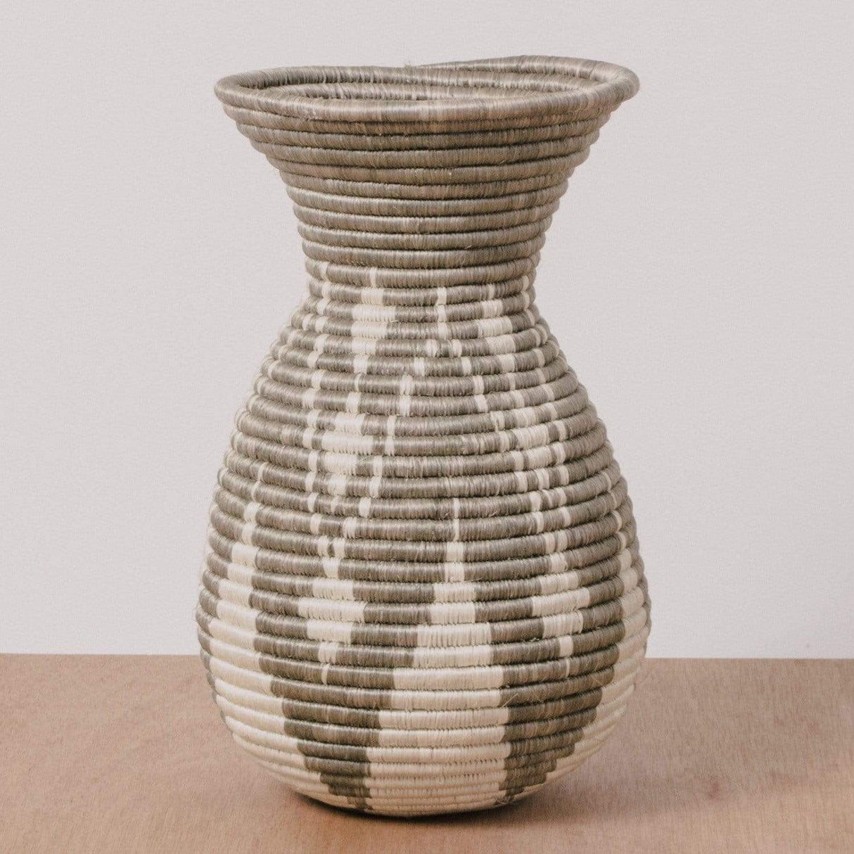 Handwoven Baskets by BLU Light Taupe Plumped Vase Decor across-africa-UV.10018