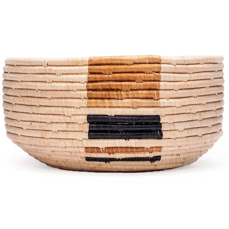 Handwoven Baskets by BLU Medium Banana Leaf Kisasa Deep Round Basket Wall across-africa-CB.20176