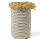 Handwoven Baskets by BLU Natural Raffia Fringed Anyon Vase Pillow & Decor across-africa-natural-raffia-fringed-anyon-vase