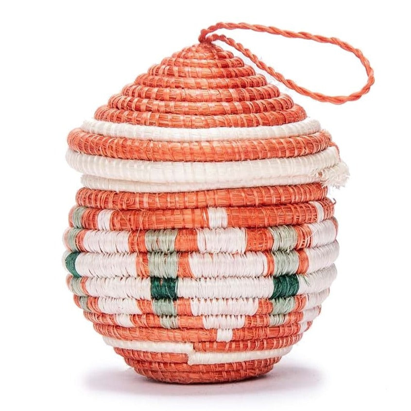 Handwoven Baskets by BLU Orange Easter Egg Shaped Ornament Pillow & Decor across-africa-OO.10178