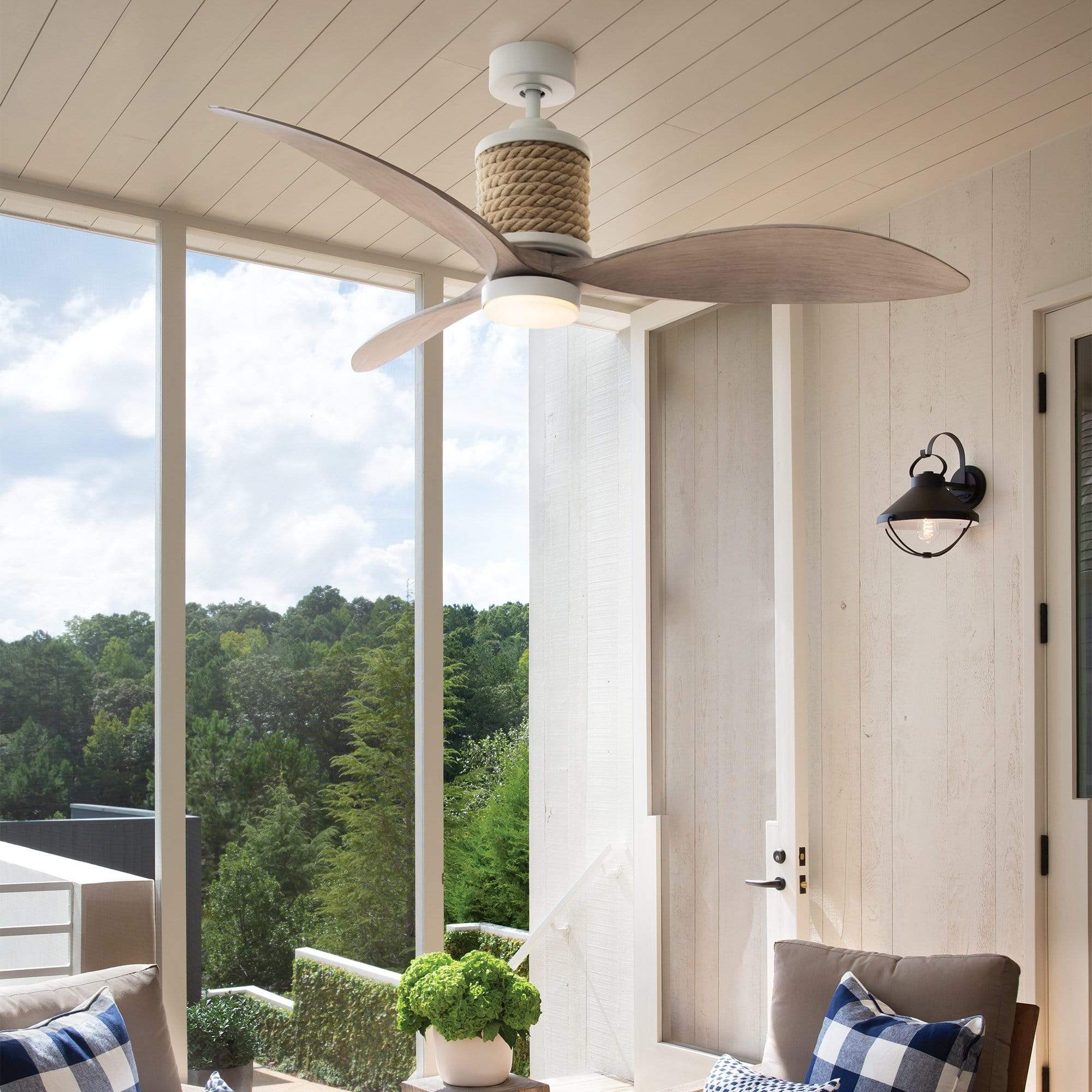 Marin 60 Indoor/Outdoor LED Fan – Meadow Blu