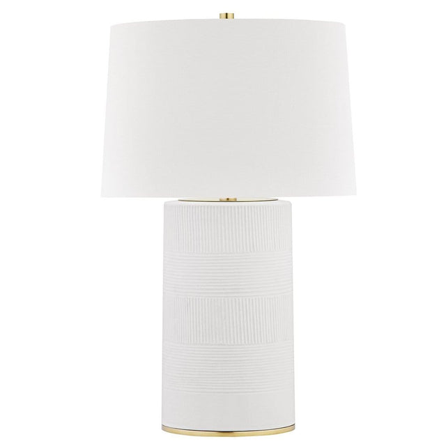 Hudson Valley Borneo Table Lamp - White Lighting hudson-valley-L1376-AGB/WH 806134894467