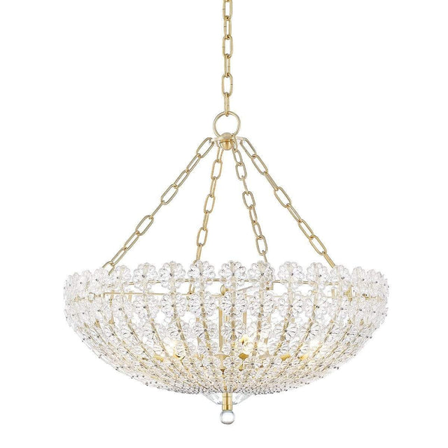 Hudson Valley Floral Park Chandelier - Aged Brass