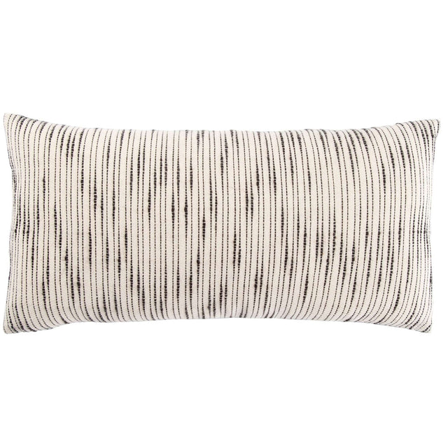 Jaipur Living Linnean Stripe White/ Gray Down Throw Pillow Pillow & Decor