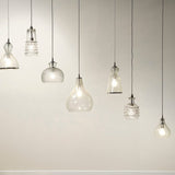 Jamie Young Co. Curved Pendant - Clear Seeded Lighting