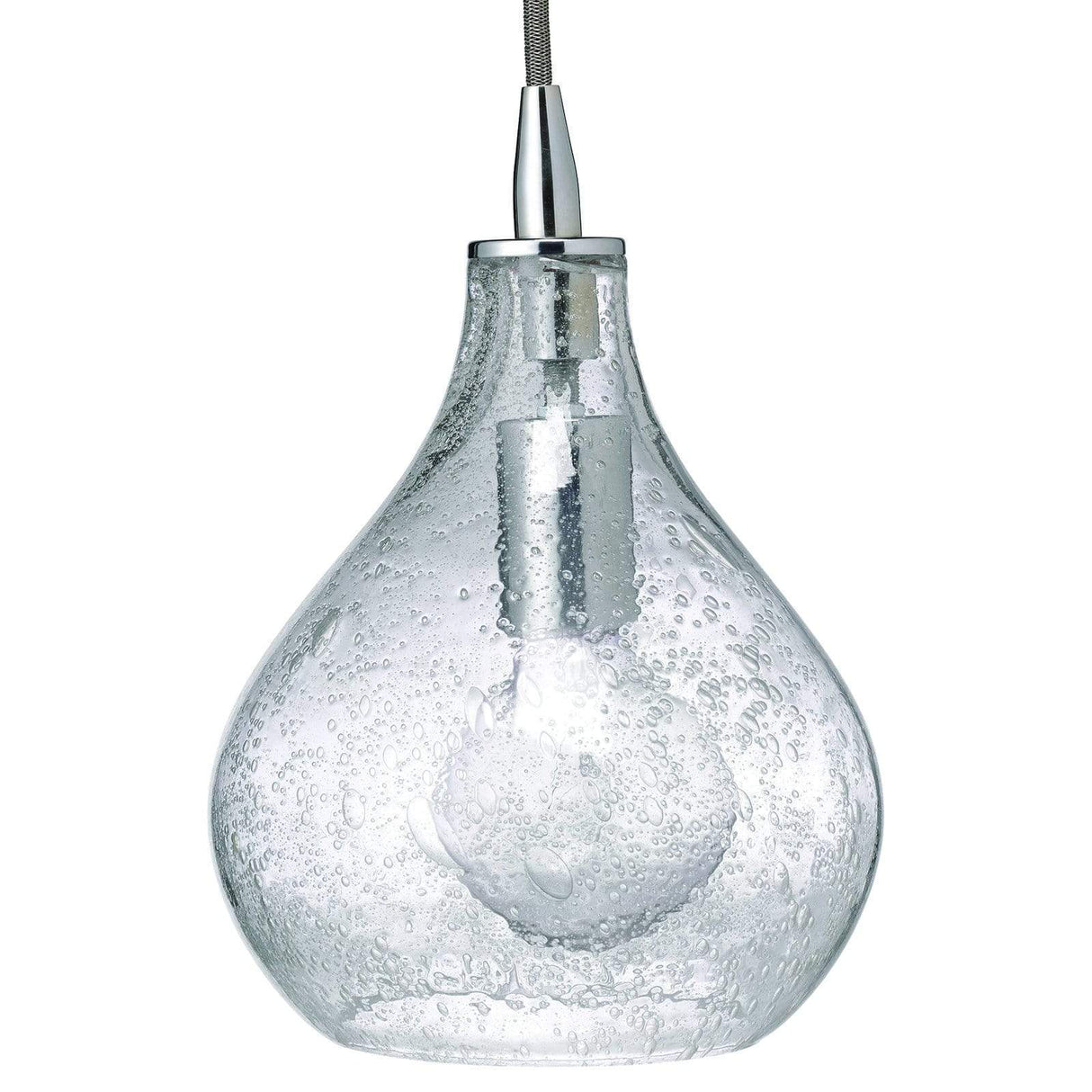 Jamie Young Co. Curved Pendant - Clear Seeded (POS) Lighting