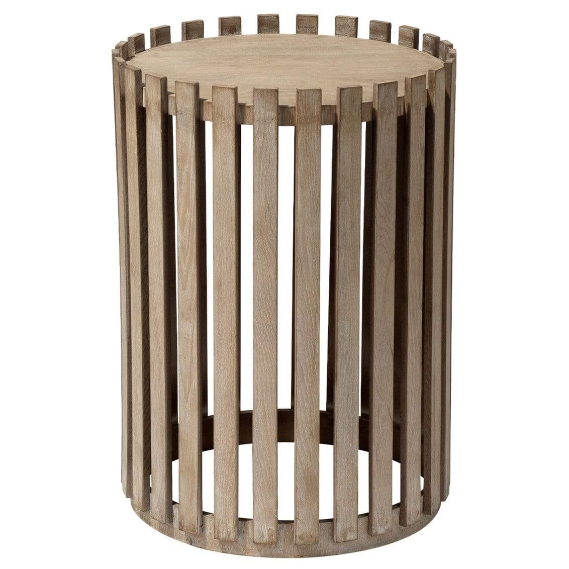 Jamie Young Co. Miles Slatted Round Side Table Furniture jamie-young-LS20MILERDGR