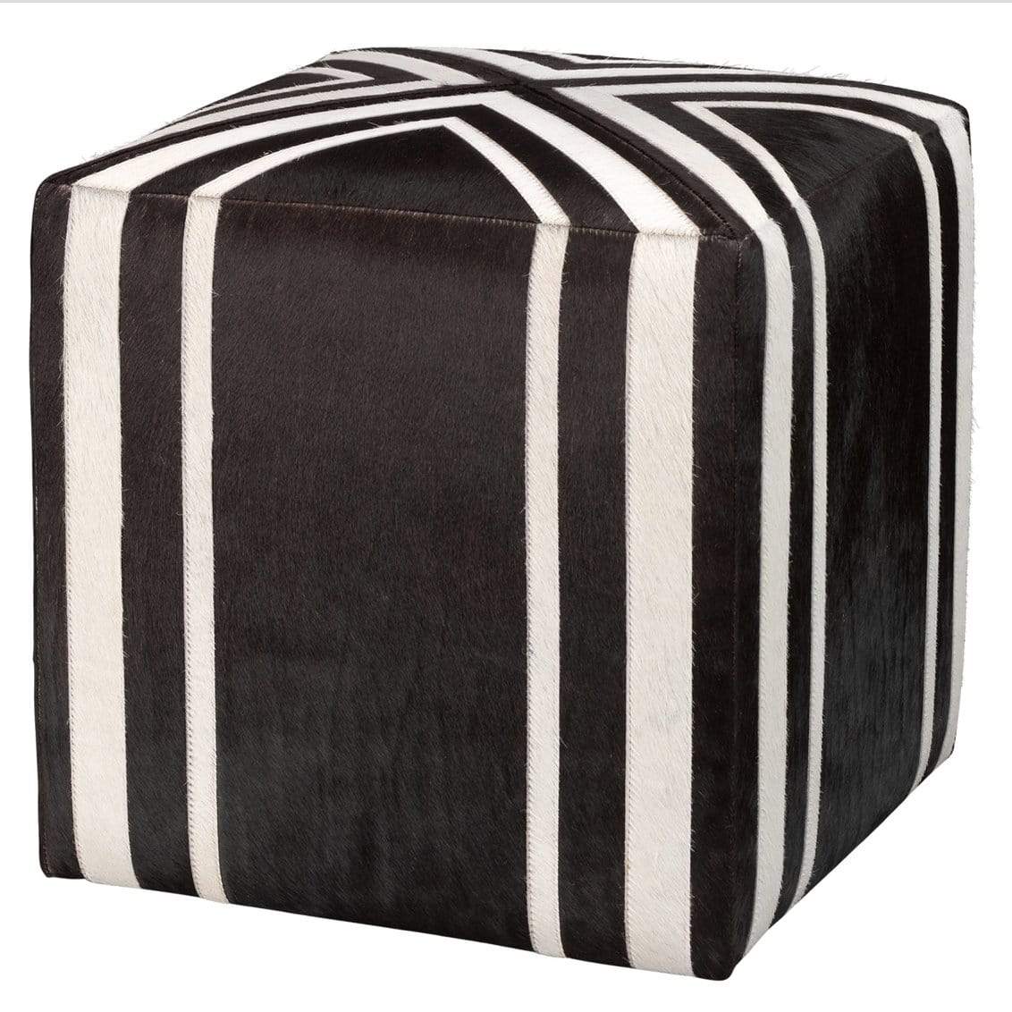 Black and white striped ottoman online