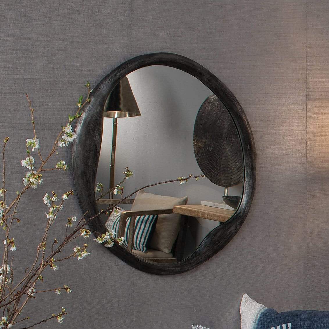 Jamie Young Co. Organic Round Mirror – Meadow Blu