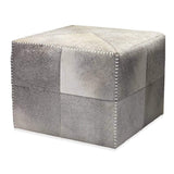 Jamie Young Co. Small Grey Hide Ottoman Furniture Jamie-Young-20OTTO-SMGR 00190255827177