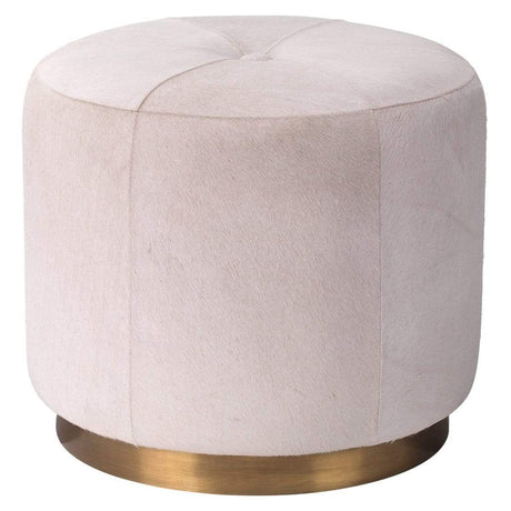 Jamie Young Co. Thackeray Round Pouf - White Furniture jamie-young-20THAC-SMWH