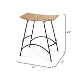Jamie Young Co. Wing Bar & Counter Stool - Rattan/Steel Furniture jamie-young-20WING-CSNA 688933028485
