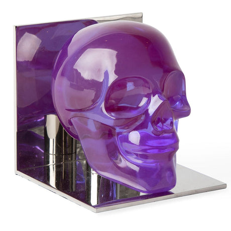 Jonathan Adler Acrylic Skull Bookend Set Decor